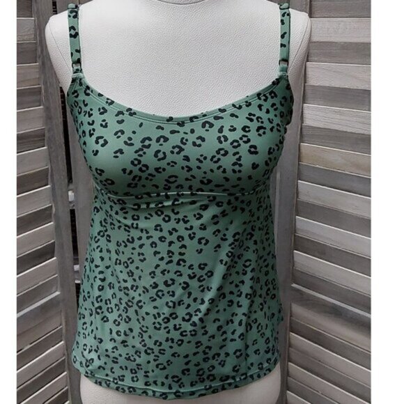 Women's Spotted Print Scoop Neck Tankini Top | Kona Sol | Small - Picture 2 of 8